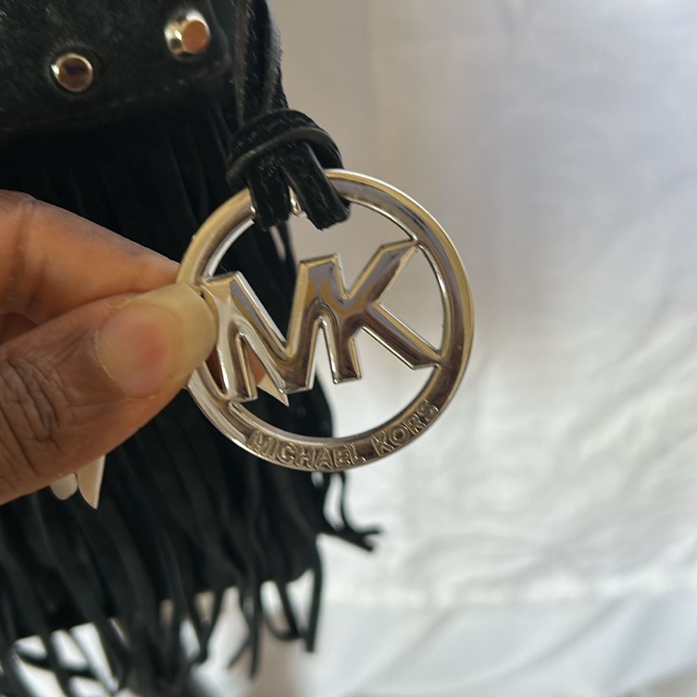 Michael Kors Black Suede Fringe Crossbody Bag - Picture 3 of 9